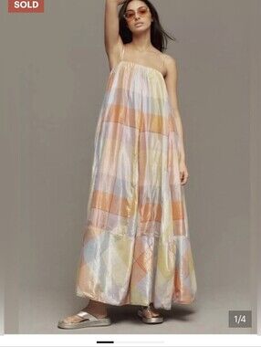 NWT Anthropologie Pilcro Plaid Tent Maxi Dress Size M